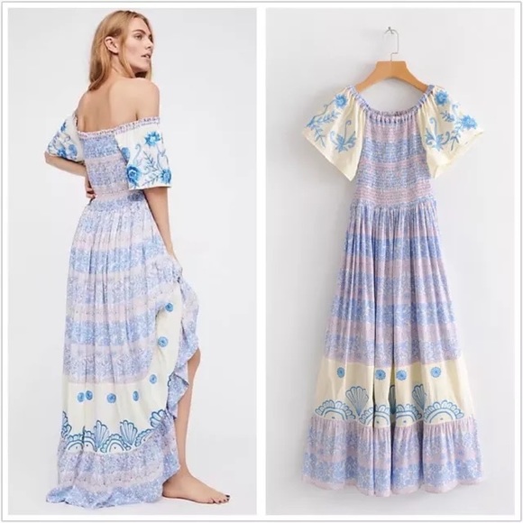 Dresses & Skirts - Embroidered Smocked Hummingbird Maxi DRESS